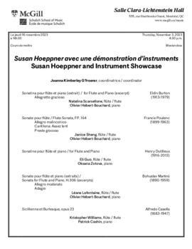 Susan Hoeppner and Instrument Showcase