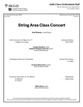 String Area Class Concert, 18 October 2023