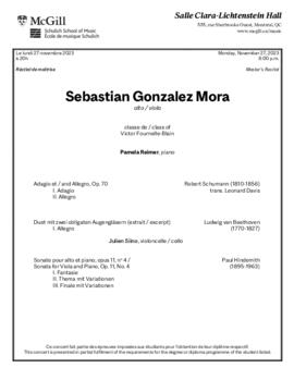 Sebastian Gonzalez Mora, viola
