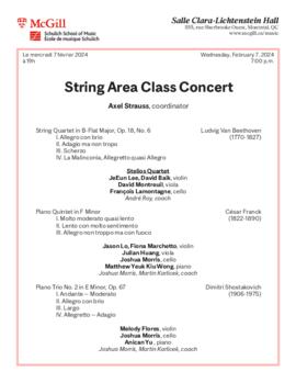 String Area Class Concert, 7 February 2024