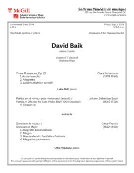 David Baik, violin