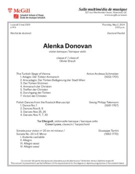 Alenka Donovan, baroque violin