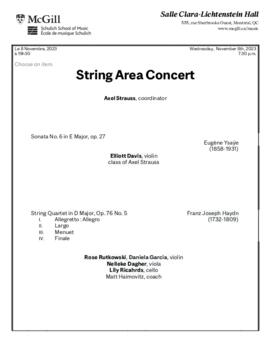 String Area Concert, 8 November 2023