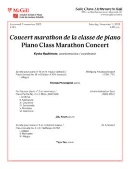 Piano Class Marathon Concert, 11 November 2023