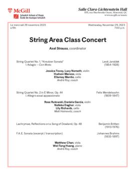 String Area Class Concert, 29 November 2023