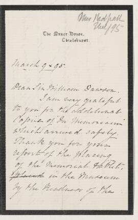 Letter, 9 March 1895