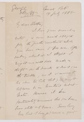 Letter, 19 July 1885