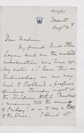 Letter, 30 August