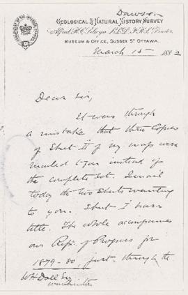 Copy of letter, 15 March 1882