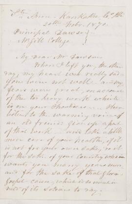 Letter, 20 February 1870