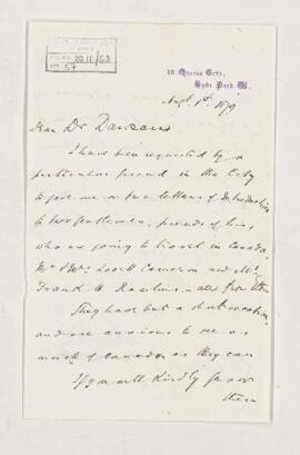Letter, 1 August 1879