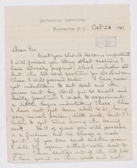 Letter from G.P. Merrill to B.J. Harrington, written from Washington, D.C..