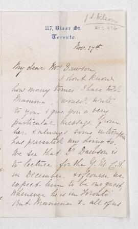 Letter, 27 November
