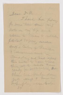 Letter to Dr. B