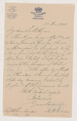 Letter, 22 May 1899