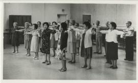 SCENE: ELDERLY JAPANESE CANADIANS EXERCISE AT THE JCCCM