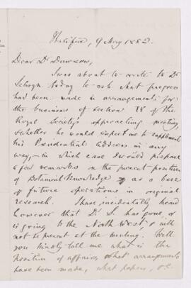 Letter, 9 May 1882