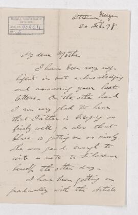 Letter, 20 February 1898