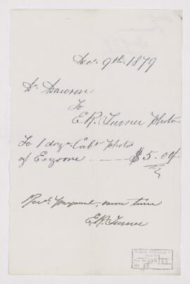 Letter, 9 December 1879