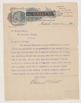 Letter, 3 November 1896