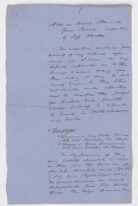 Note on Fossil plants from Brazil, collected by Prof. Hartt