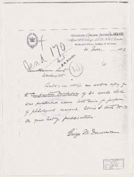Copy of letter, 20 November 1883