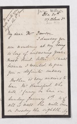 Letter, 20 December