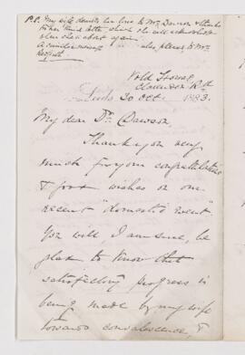 Letter, 30 October 1883