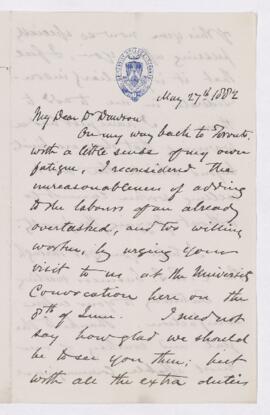Letter, 27 May 1882