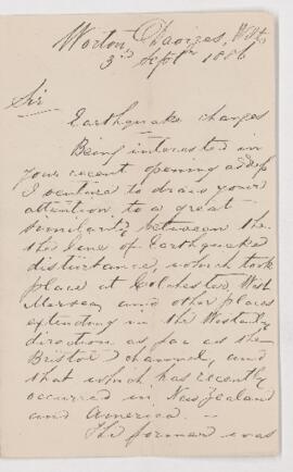 Letter, 3 September 1886