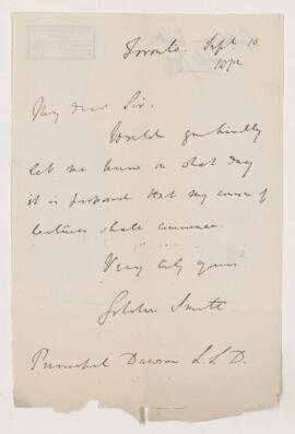 Letter, 10 September 1872