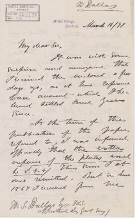 Letter, 14 March  1871.
