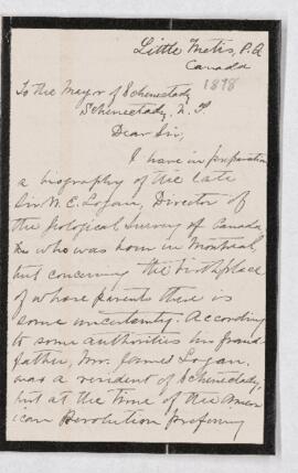 Letter to the Mayor of Schenectady