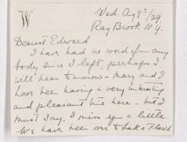 Letter, 9 August 1939