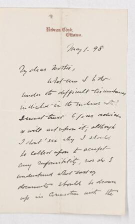 Letter, 1 May 1898