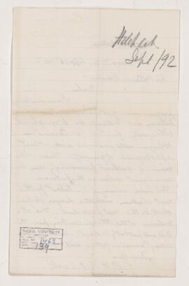 Letter, 26 September 1892