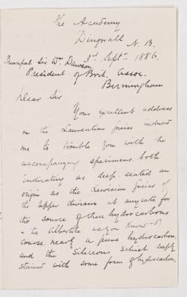Letter, 3 September 1886