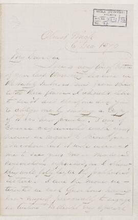 Letter, 6 December 1870