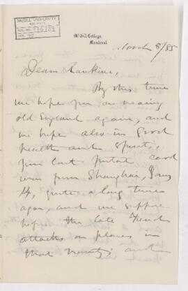 Letter, 8 March 1885