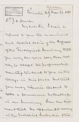 Letter, 27 March 1878