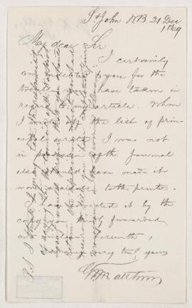 Letter, 21 December 1869