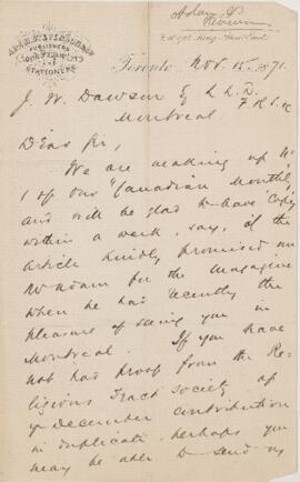 Letter, 15 November 1871