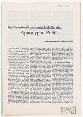 Student Activities: Arab-Israeli conflict