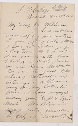 Letter, 28 December 1886