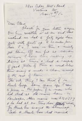 Letter, 17 November 1952