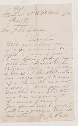 Letter, March 1890