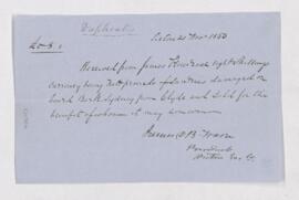 Receipt, 21 November 1853