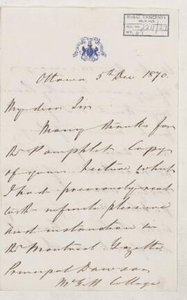 Letter, 5 December 1870