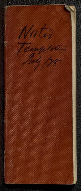 Notebook entitled Notes, Template July/78