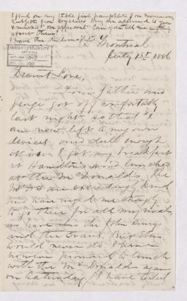 Letter, 1 July 1886